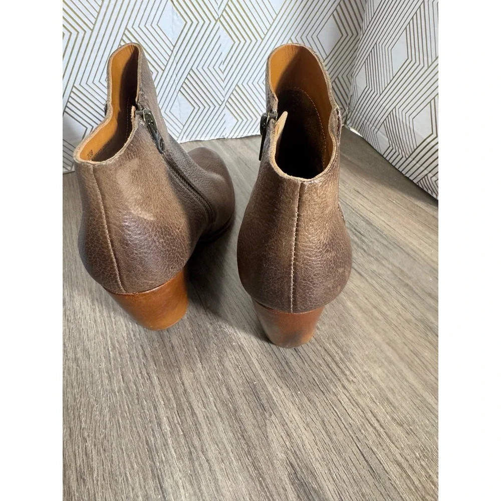 Kork-Ease Natalya Womens Brown Leather Wedge Ankle Boots Booties Size 7/38‎
